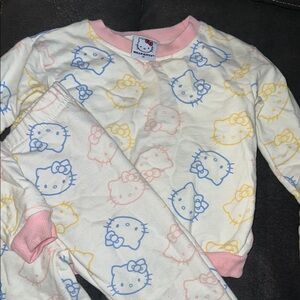Hello Kitty Pajama Set with Pink Trim